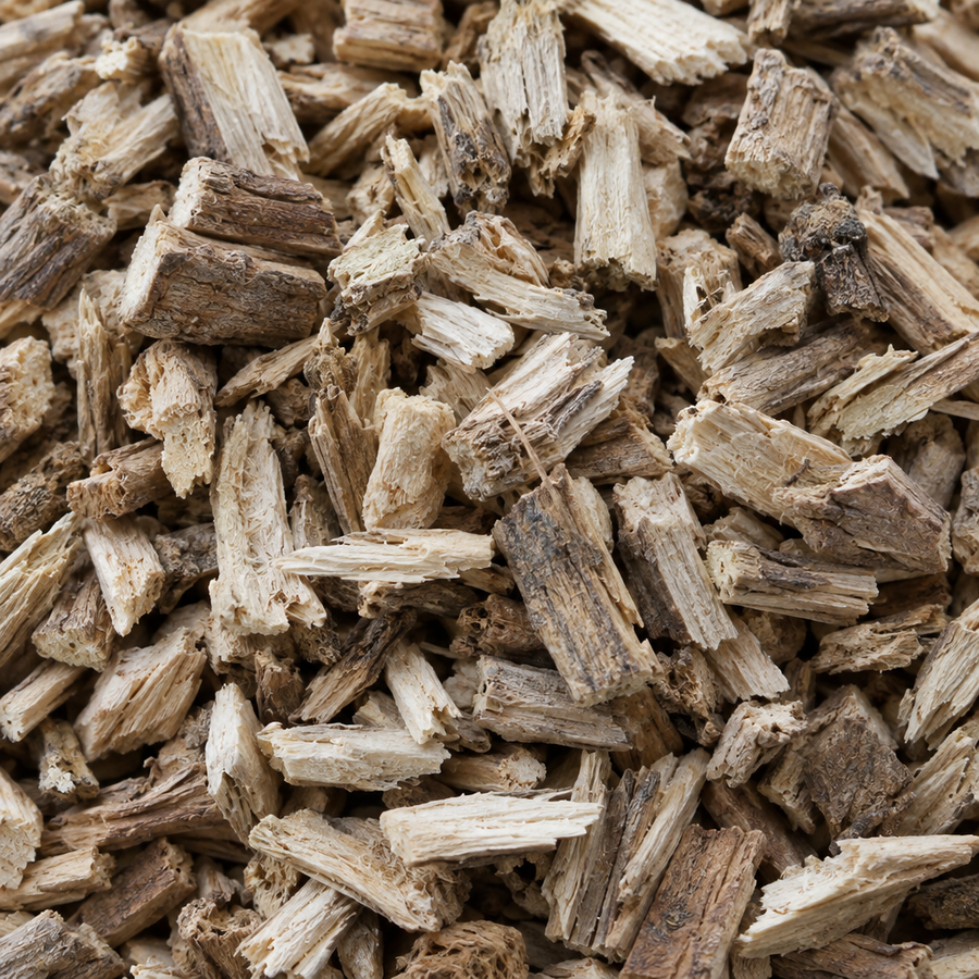 Dried marshmallow root close-up