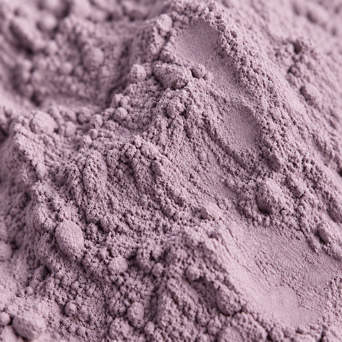 Pale lavender Brazilian purple clay macro close-up